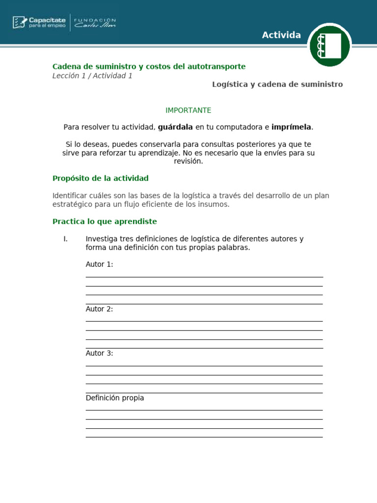 Fundamentos de Logística y Cadena de Suministro | PDF | Logística ...