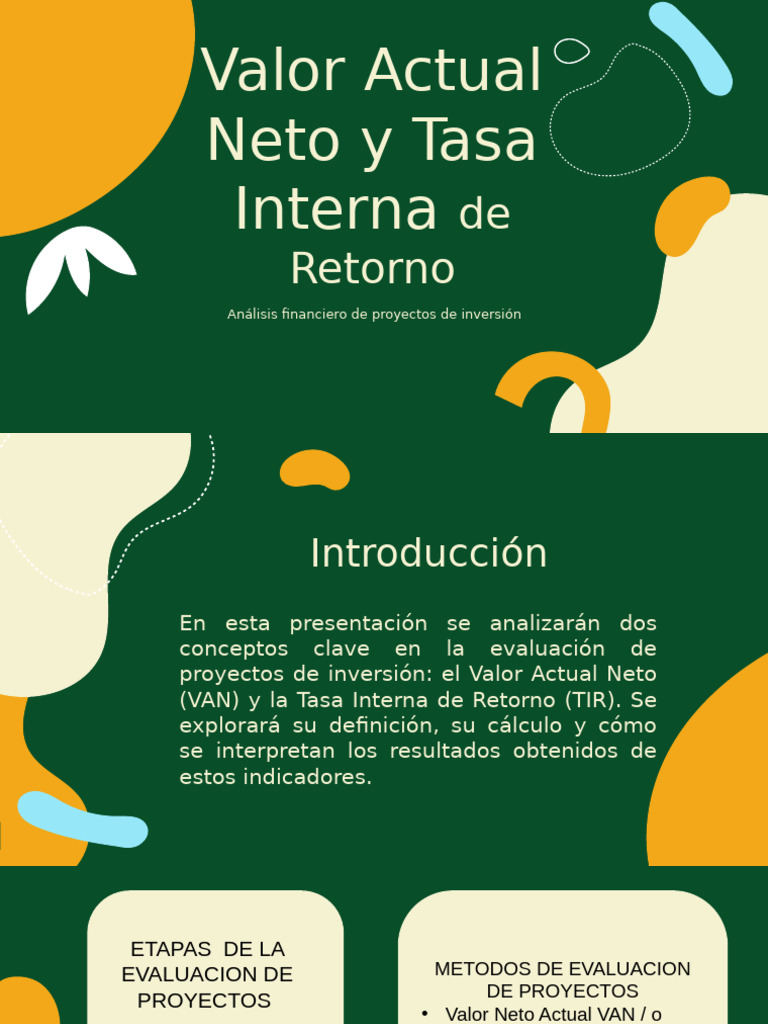 Valor Actual Neto y Tasa Interna de Retorno | PDF | Tasa interna de ...