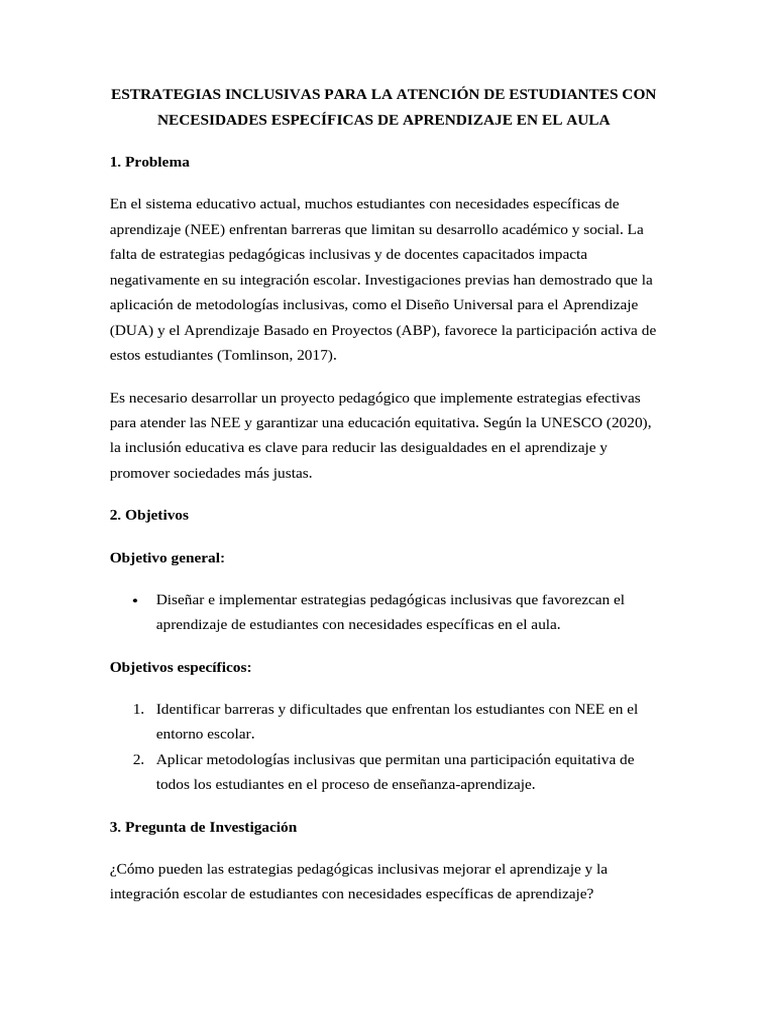 Estrategias Inclusivas para NEE en Aula | PDF | Aprendizaje | Enseñando