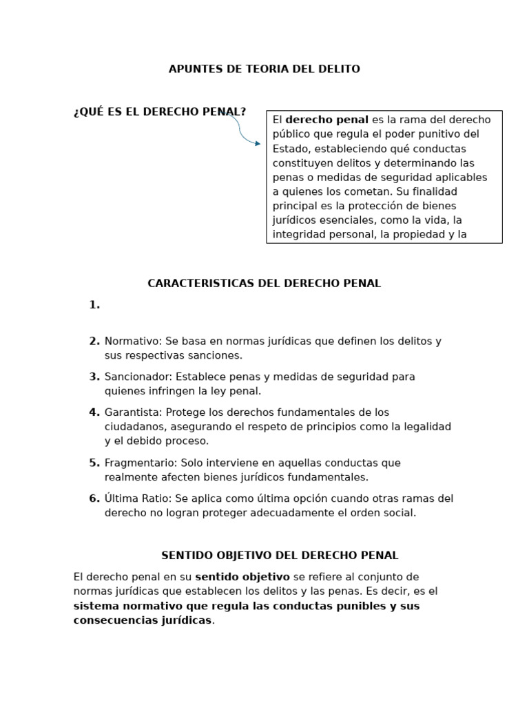 apuntes de teoria del delito | PDF | Castigos | Derecho penal