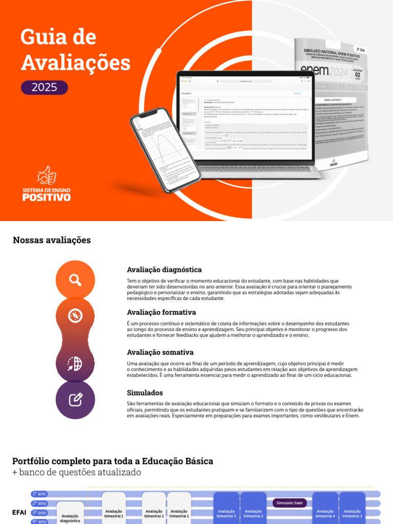 Guia de Avaliações 2025 Positivo | PDF | Aprendizado | Pedagogia