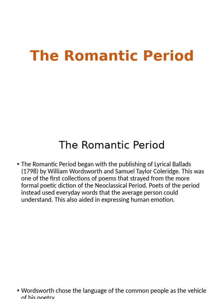 Key Features of the Romantic Period | PDF | Romanticism | William ...