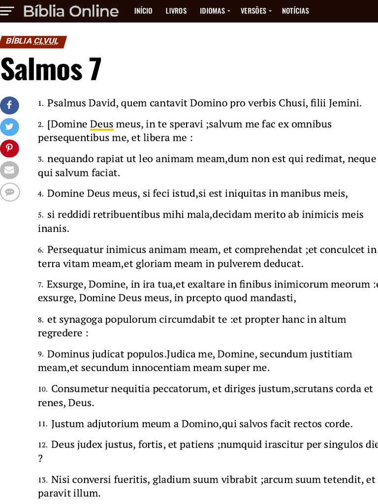 Salmos 7 - Bíblia Online CLVUL - 1737575891517 | PDF
