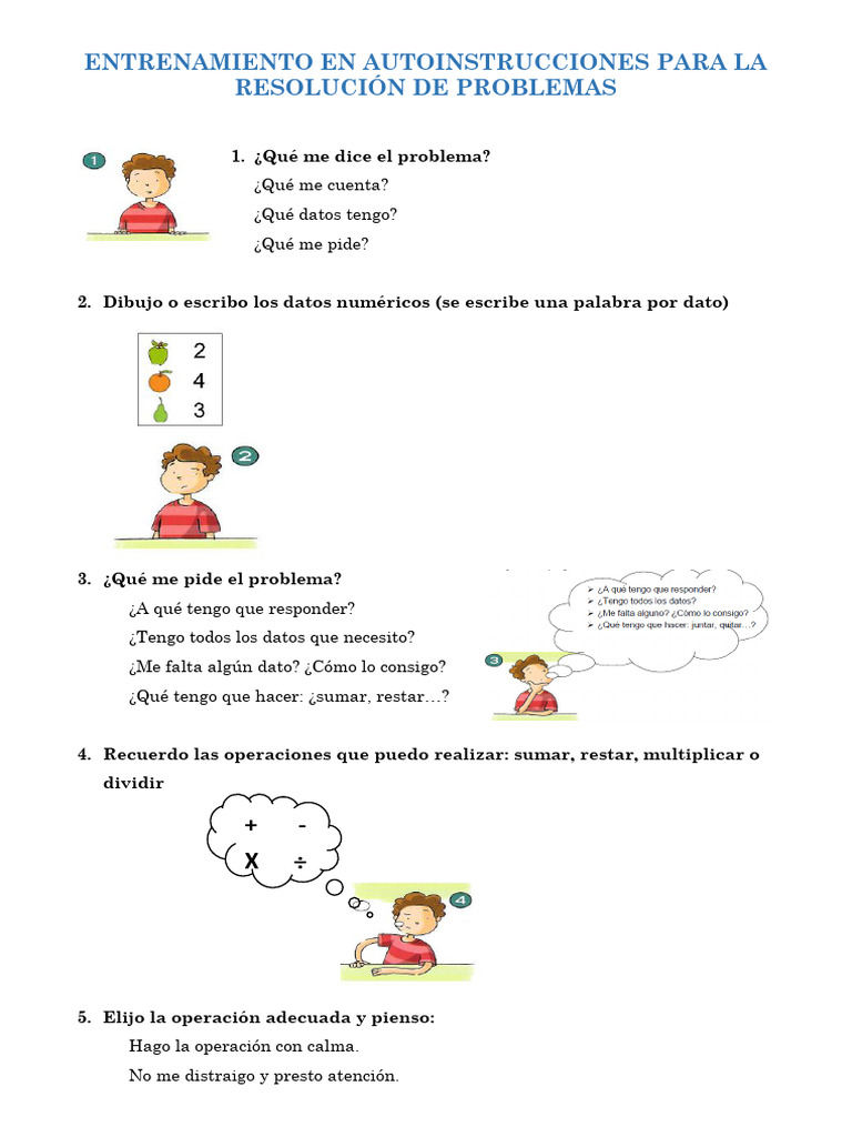 Autoinstrucciones para Resolver Problemas | PDF