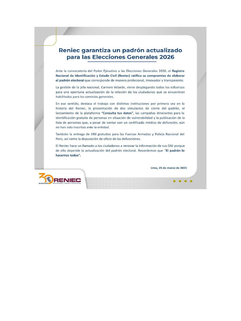 Reniec | PDF