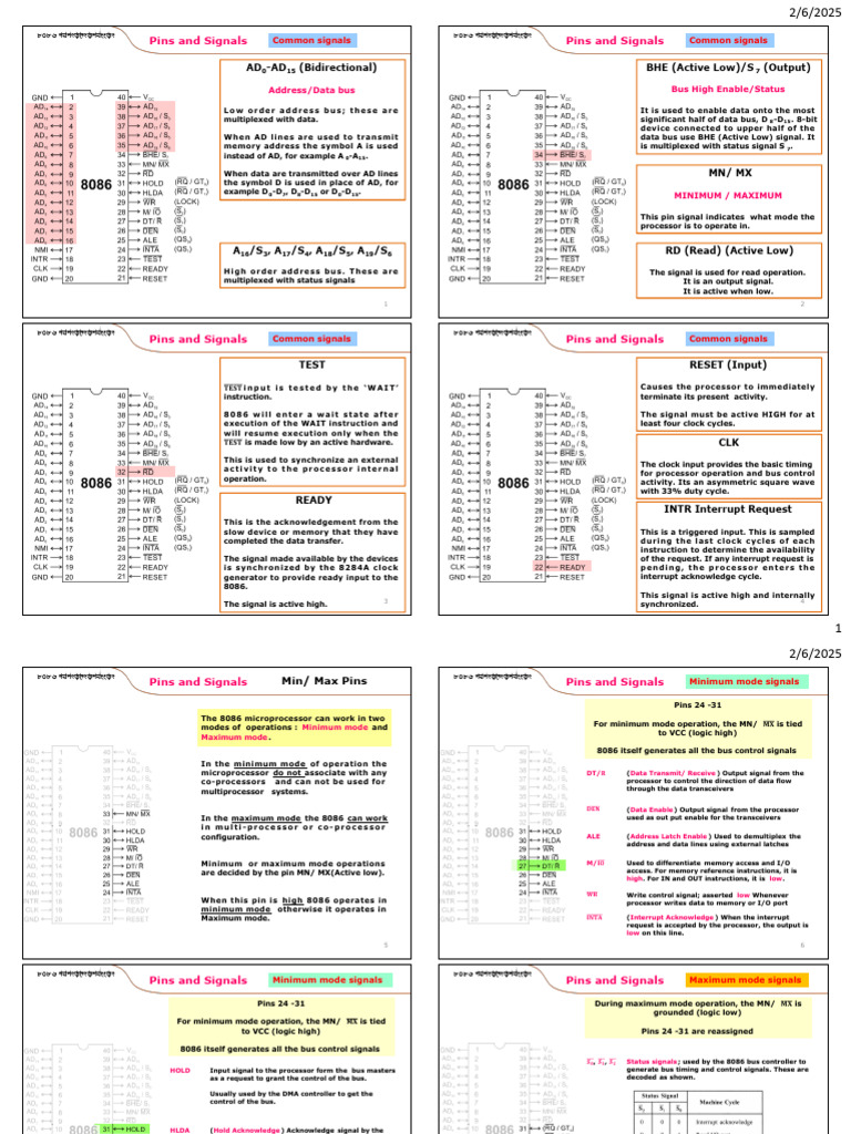 BHE Signal in 8086 Microprocessor | PDF | Input/Output | Central ...