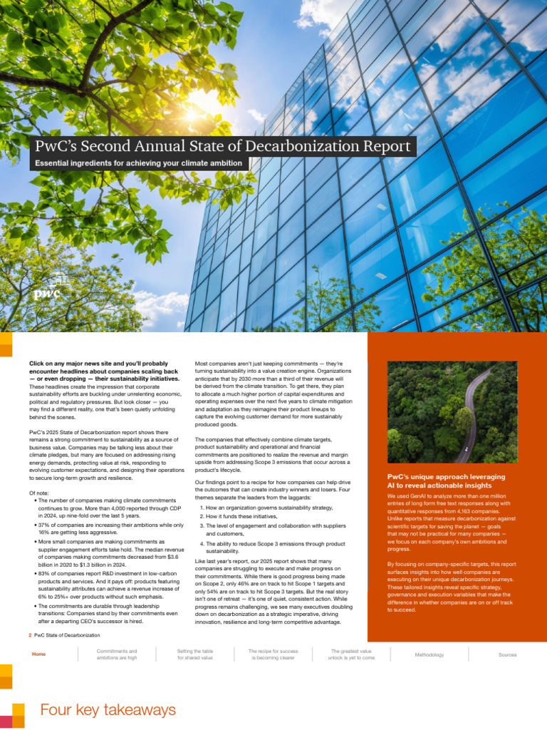 PwC 2025 State of Decarbonization Report | PDF | Climate Change ...