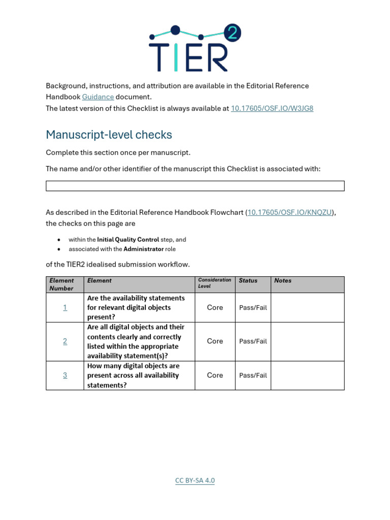 Editorial Manuscript Assessment Checklist | PDF