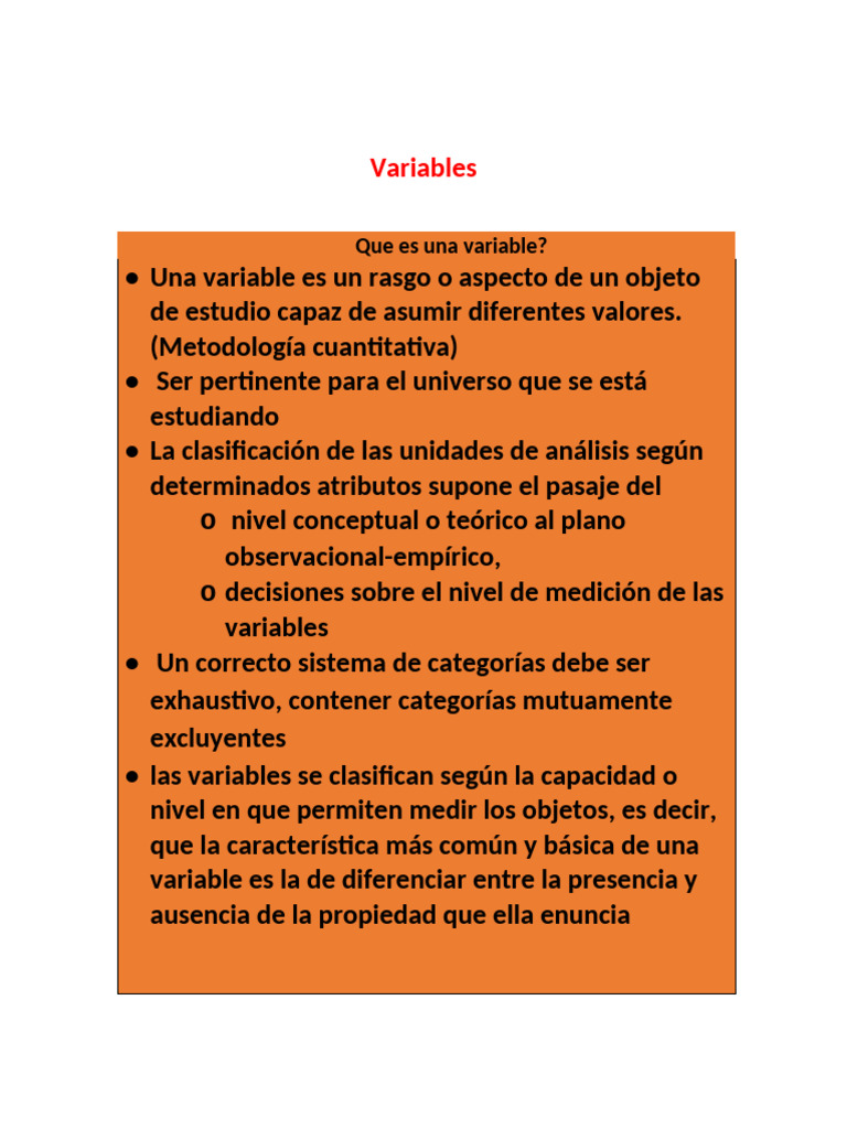 Definición y Tipos de Variables en Investigación | PDF | Medición | Science