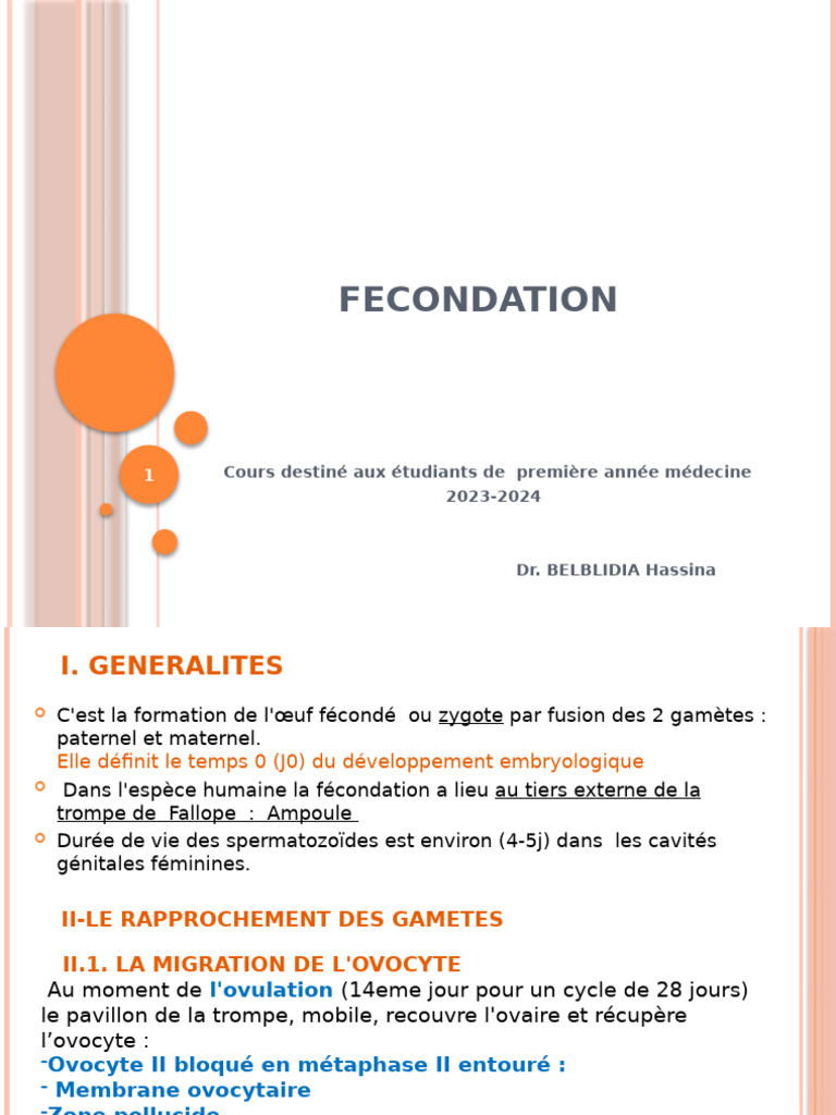 Processus de Fécondation Humaine | PDF | la reproduction | Système ...