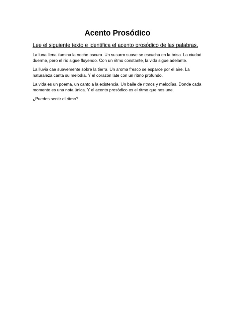Acento Prosódico | PDF