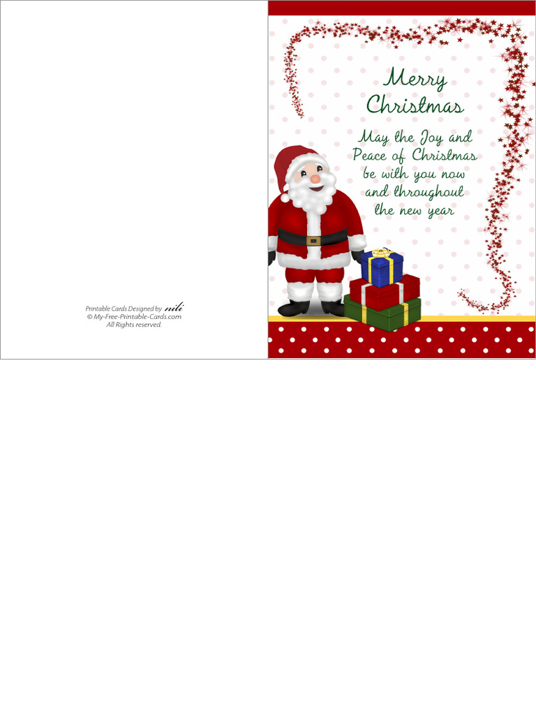 Printable Christmas Cards 00003 A5 | PDF
