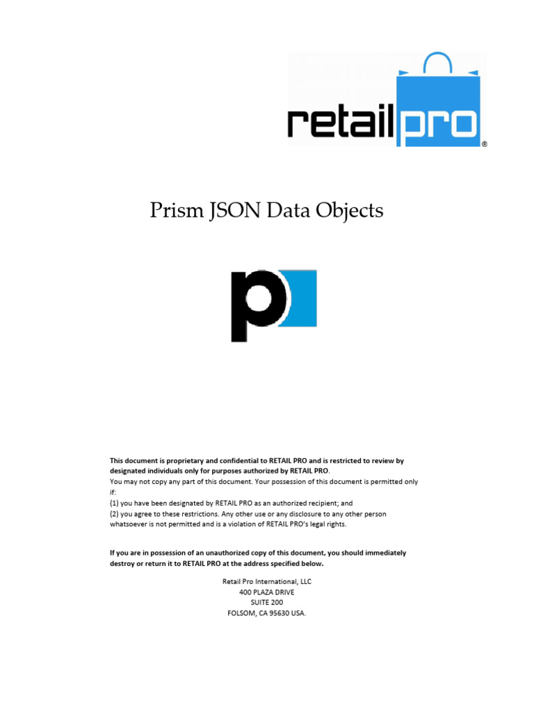 Prism JSON Data Objects | PDF | Integer (Computer Science) | Json
