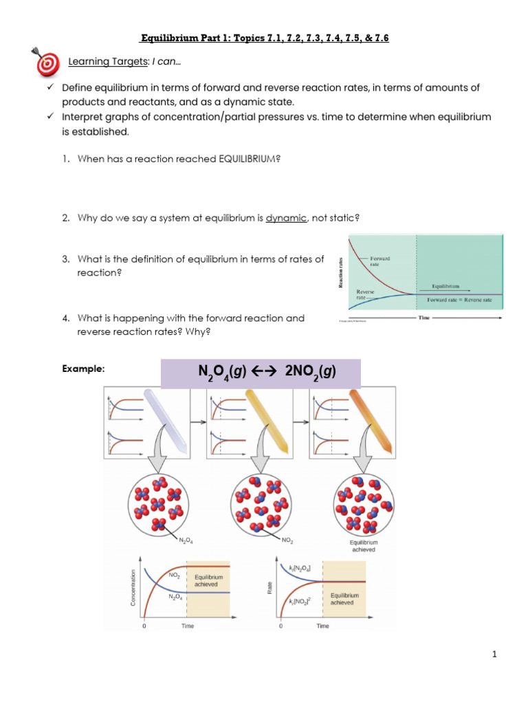 Equilibrium+Part+1+Notes | PDF | Chemical Equilibrium | Chemical Reactions