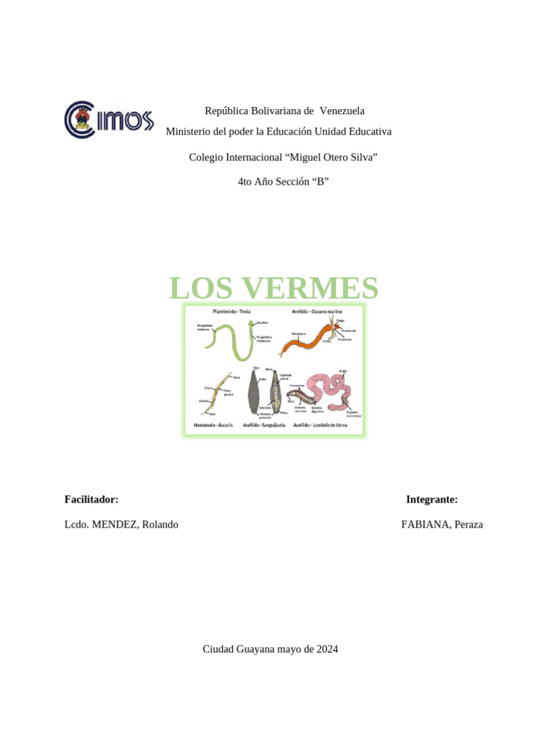 Informacion de Imagenes Del Libro Vermes | PDF | Nematodo | Parasitismo