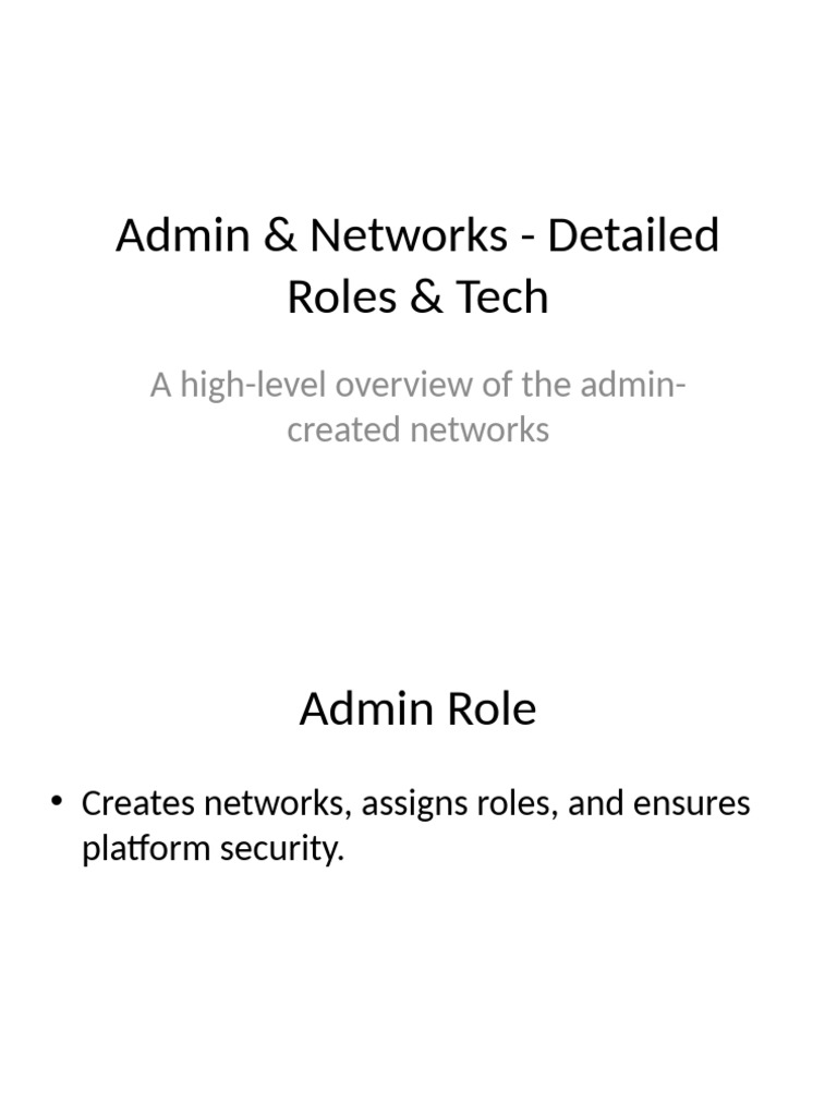 Admin Network Detailed Overview | PDF