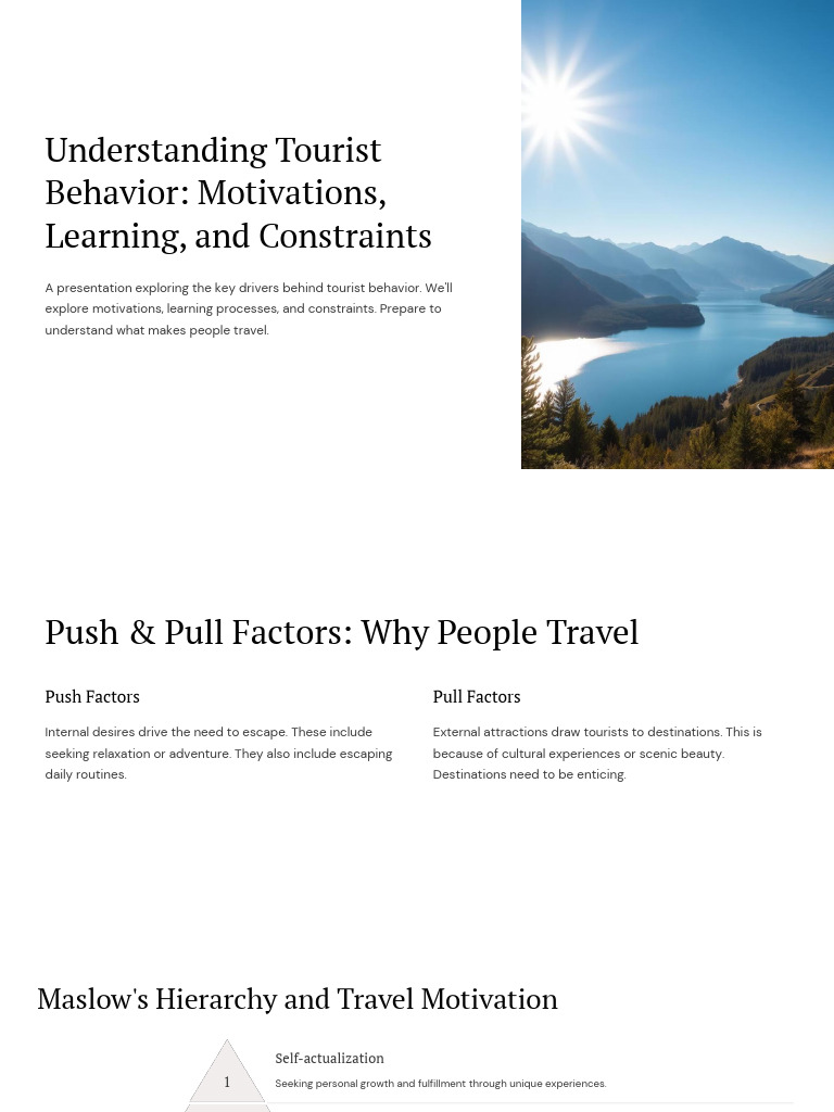 Understanding Tourist Behavior Insights | PDF | Motivation | Motivational