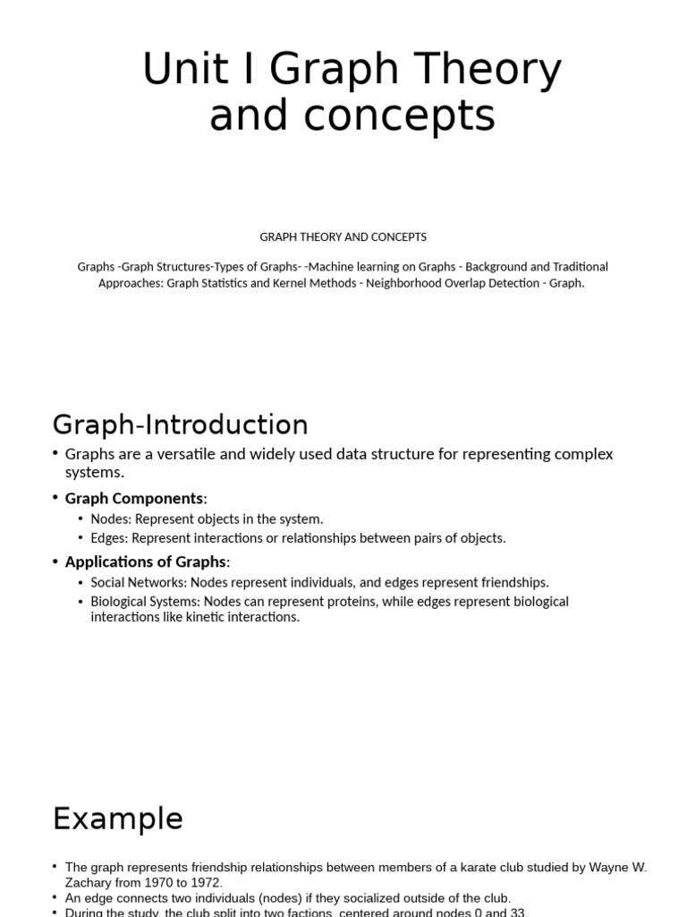 Unit I Graph Theory and Concepts | PDF | Machine Learning | Eigenvalues ...