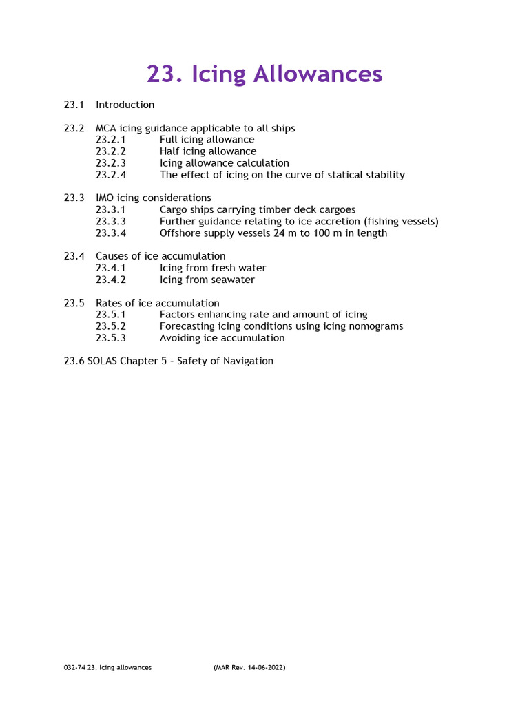 Icing Allowances for Maritime Safety | PDF | Ice | Sea