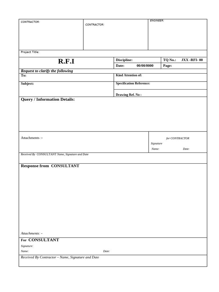 RFI Form Manila | PDF