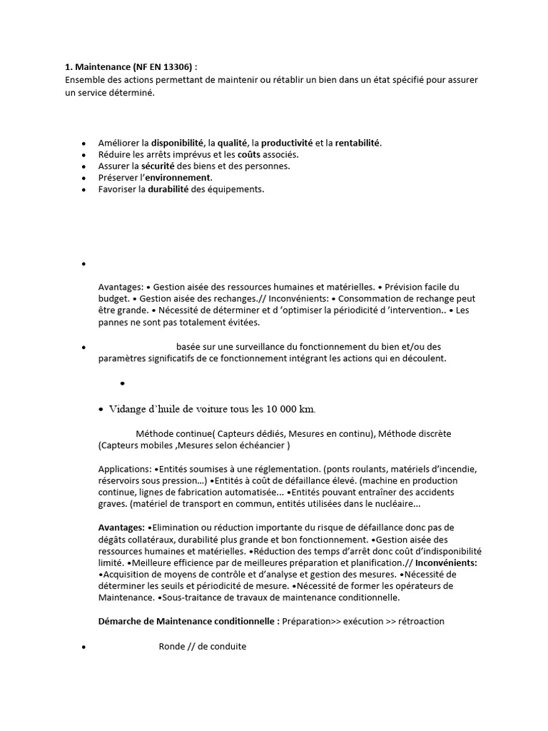 Stratégies et Types de Maintenance Efficaces | PDF