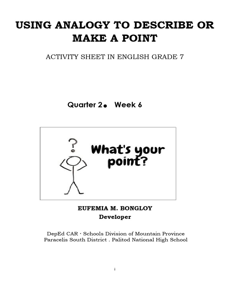 Using Analogy in Grade 7 English | PDF | Analogy | Metaphor