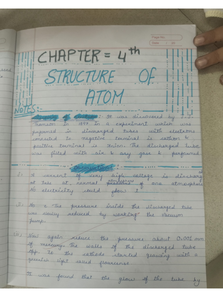 Structure of An Atom Chemistry | PDF