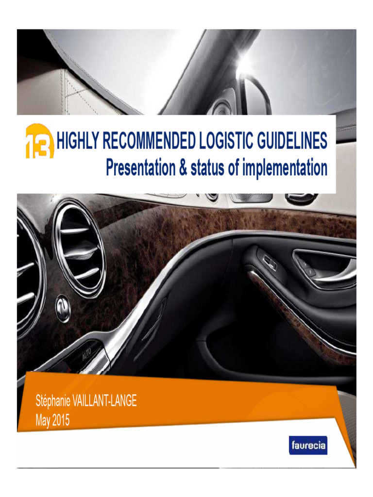 Faurecia's Logistic Safety Guidelines | PDF | Traffic | Seat Belt