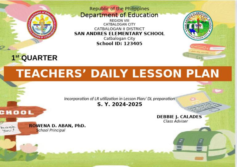 Lesson Plan Cover Page Template | PDF
