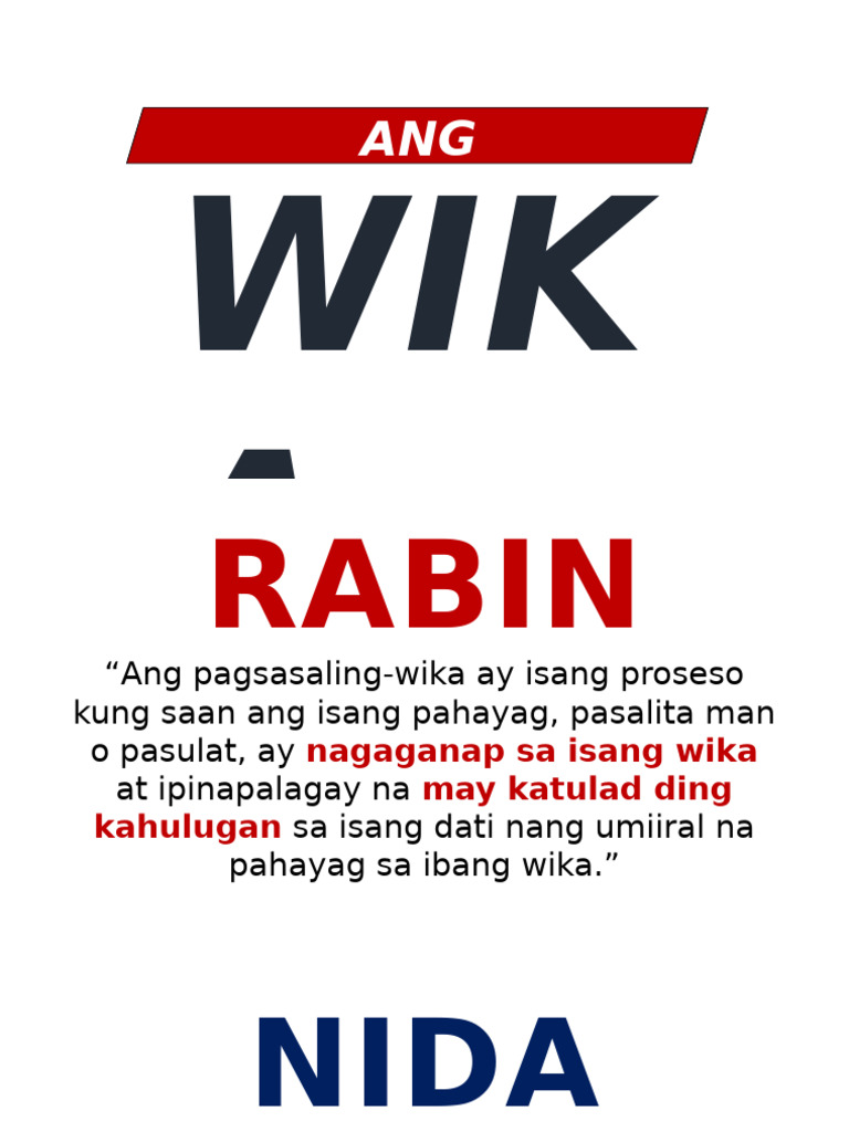 Aralin 1 - Ang Pagsasaling Wika | PDF