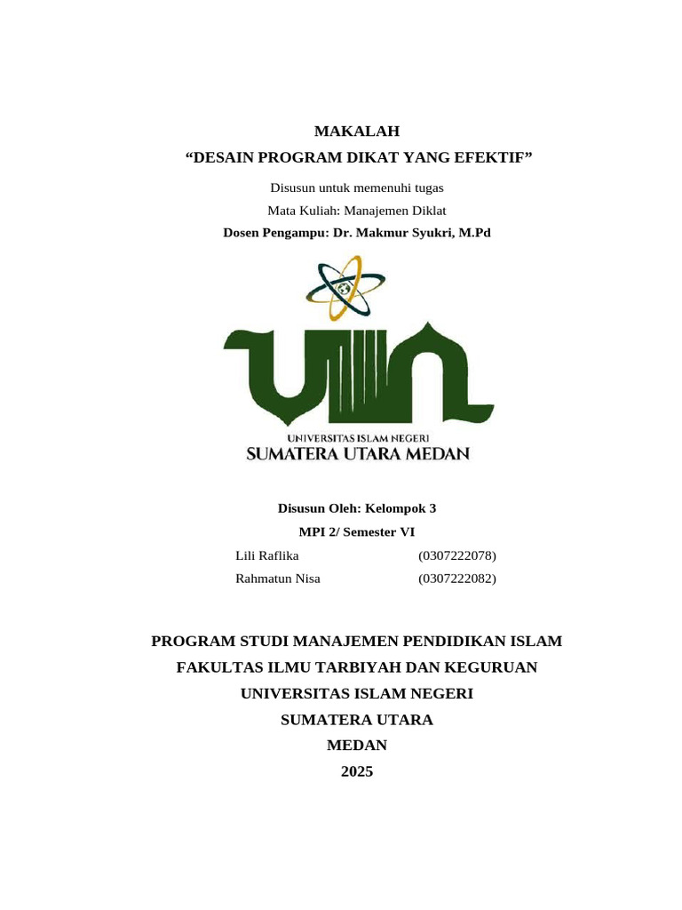 Desain Program Diklat Efektif | PDF