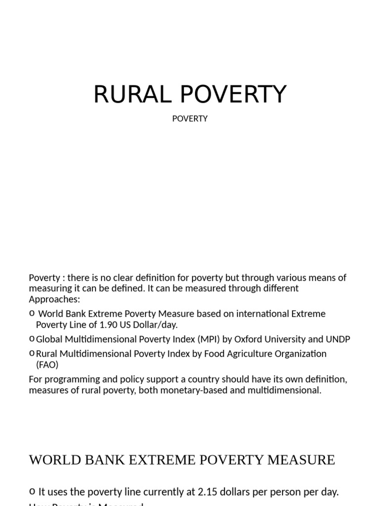 Understanding Rural Poverty Metrics | PDF | Poverty | Poverty ...