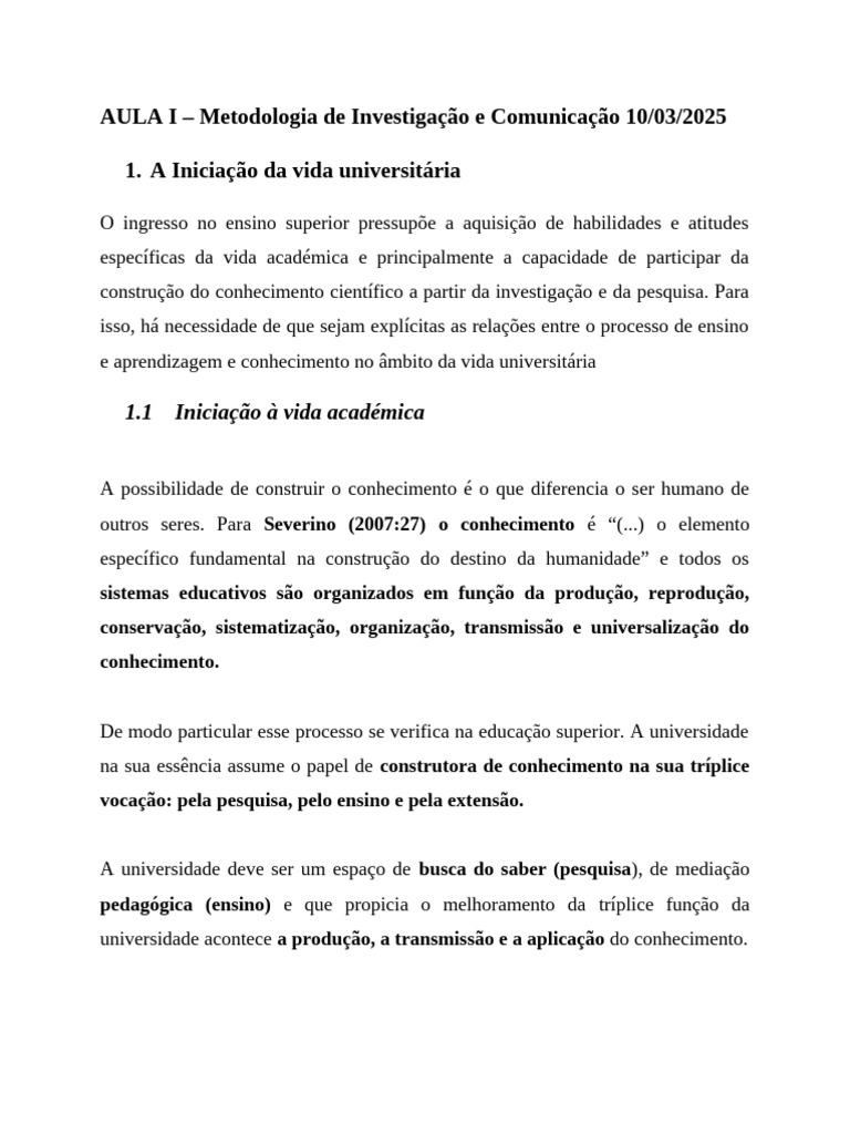 Iniciação à Vida Acadêmica e Competências | PDF | Aprendizado | Pensamento