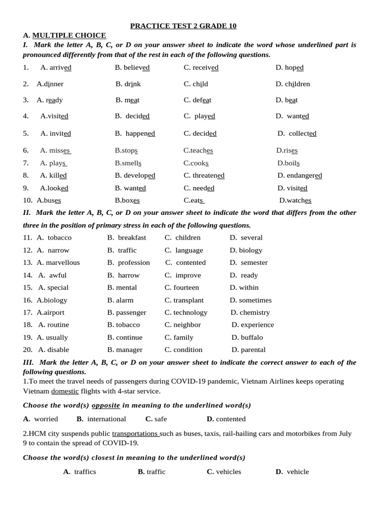 GRADE 10 REVIEW UNIT 1 AND 2 FINAL | PDF