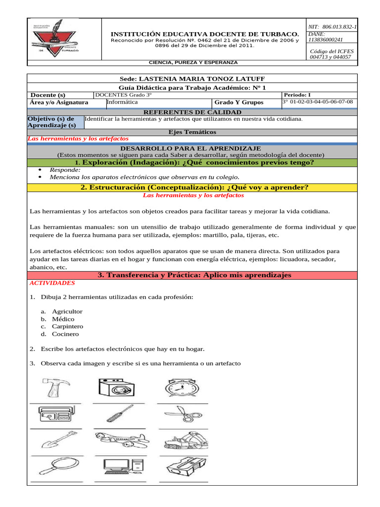 Guía Didáctica de Informática 3° Grado | PDF | Aprendizaje