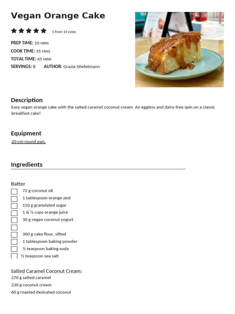Orange Cake | PDF | Cakes | Baking