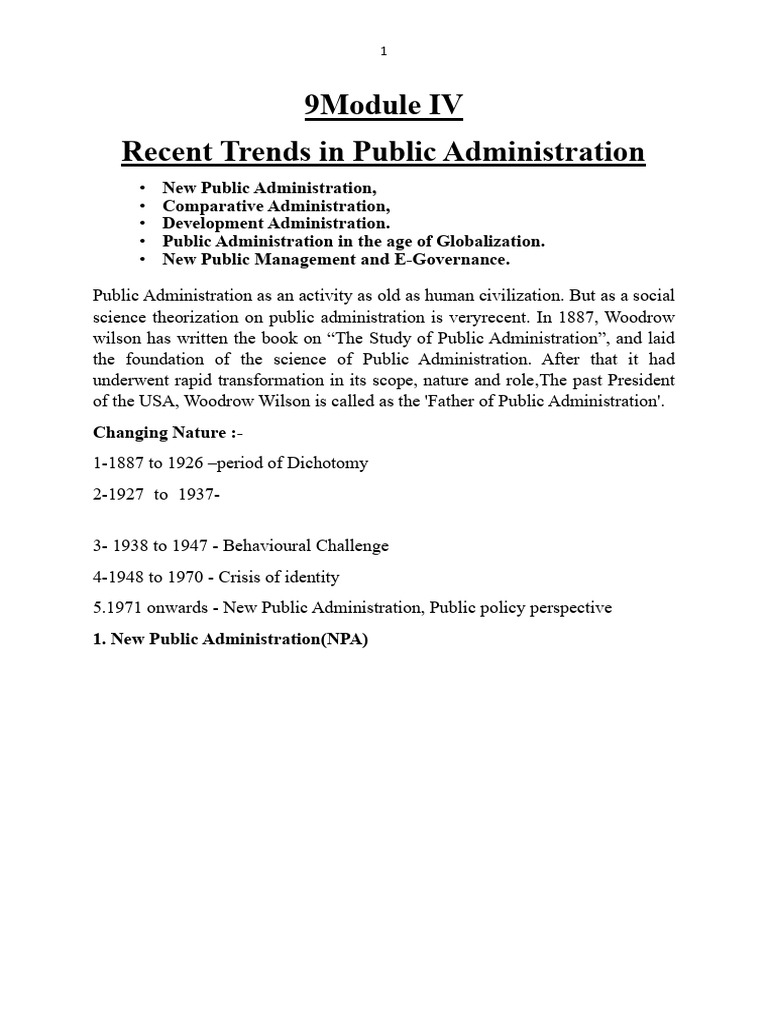 Trends in Public Administration Evolution | PDF | Sustainability ...