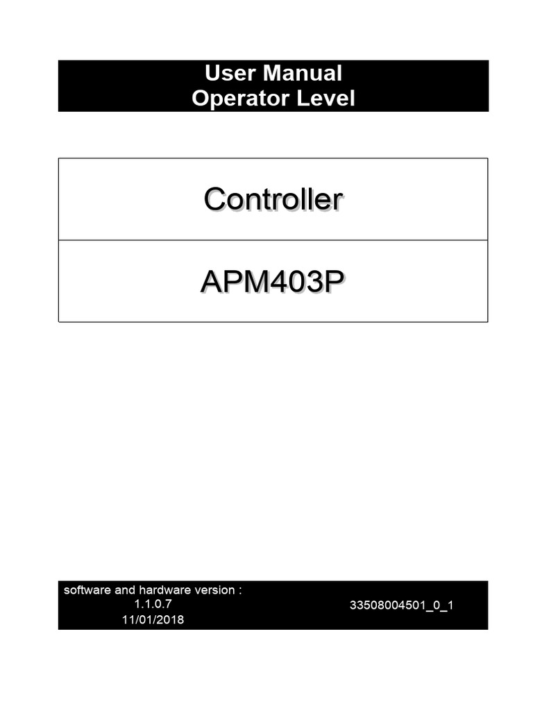 APM403P User Manual Overview | PDF | Manufactured Goods | Electrical ...