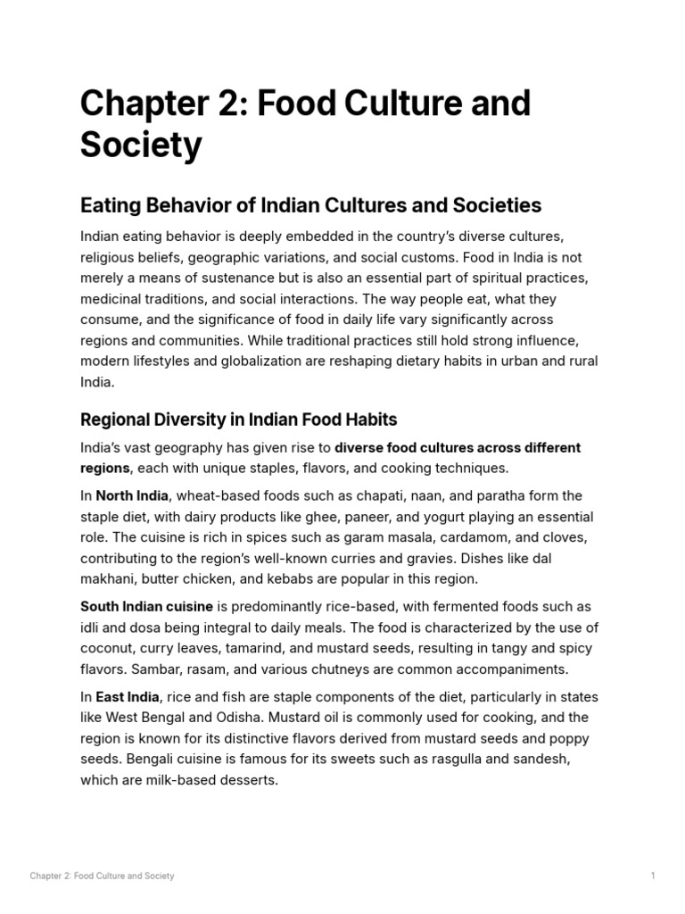 Indian Cuisine: Cultural Insights | PDF | Indian Cuisine | Agriculture