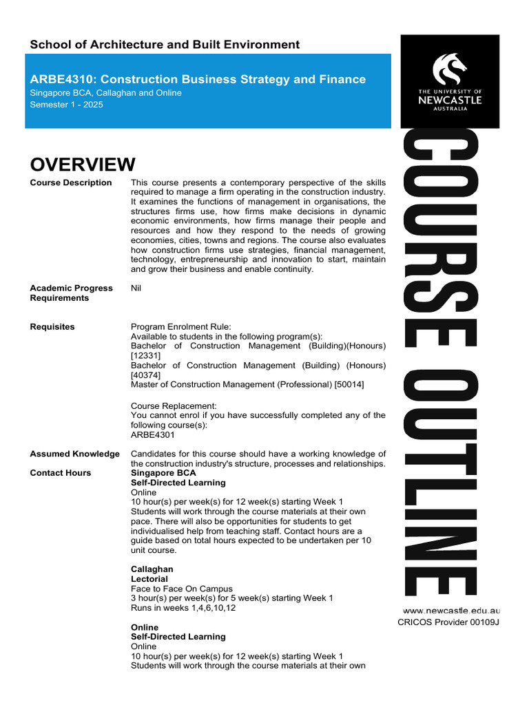 Construction Business Strategy Course 2025 | PDF | Educational ...