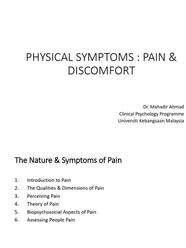 Understanding Pain: Types and Assessment | PDF | Pain | Physiology