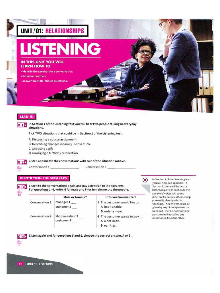 Listening - Session 1 | PDF | Multiple Choice