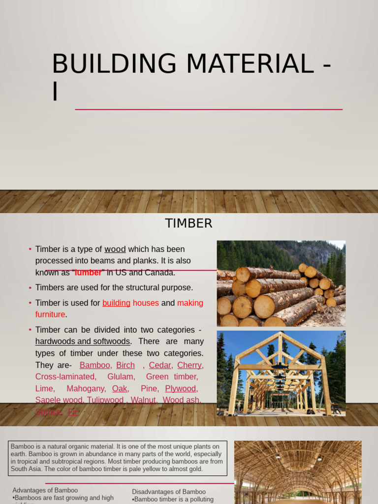 Building Materials - I Timber | PDF | Lumber | Wood