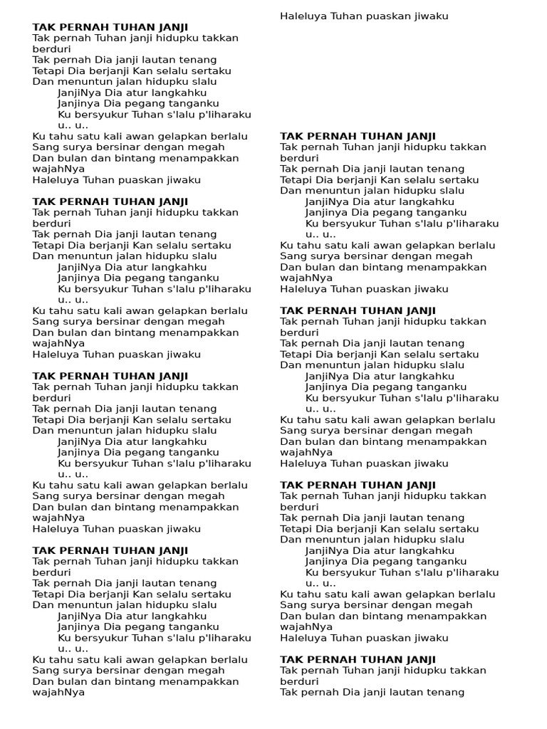 Lirik Lagu Tak Pernah Tuhan Janji | PDF