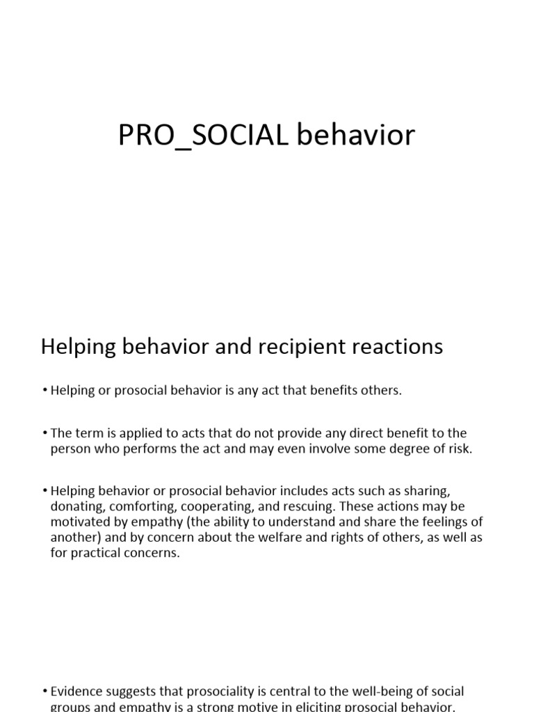 Understanding Prosocial Behavior | PDF | Empathy | Altruism