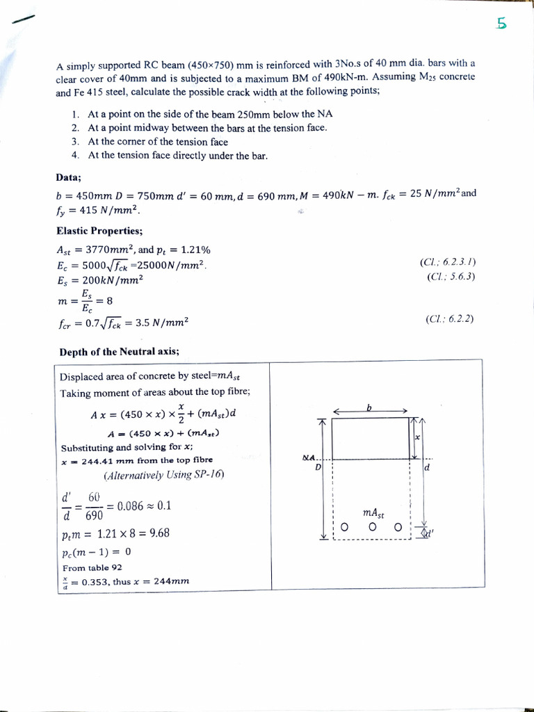 Crack Width Analysis in RC Beam Design | PDF | Beam (Structure ...