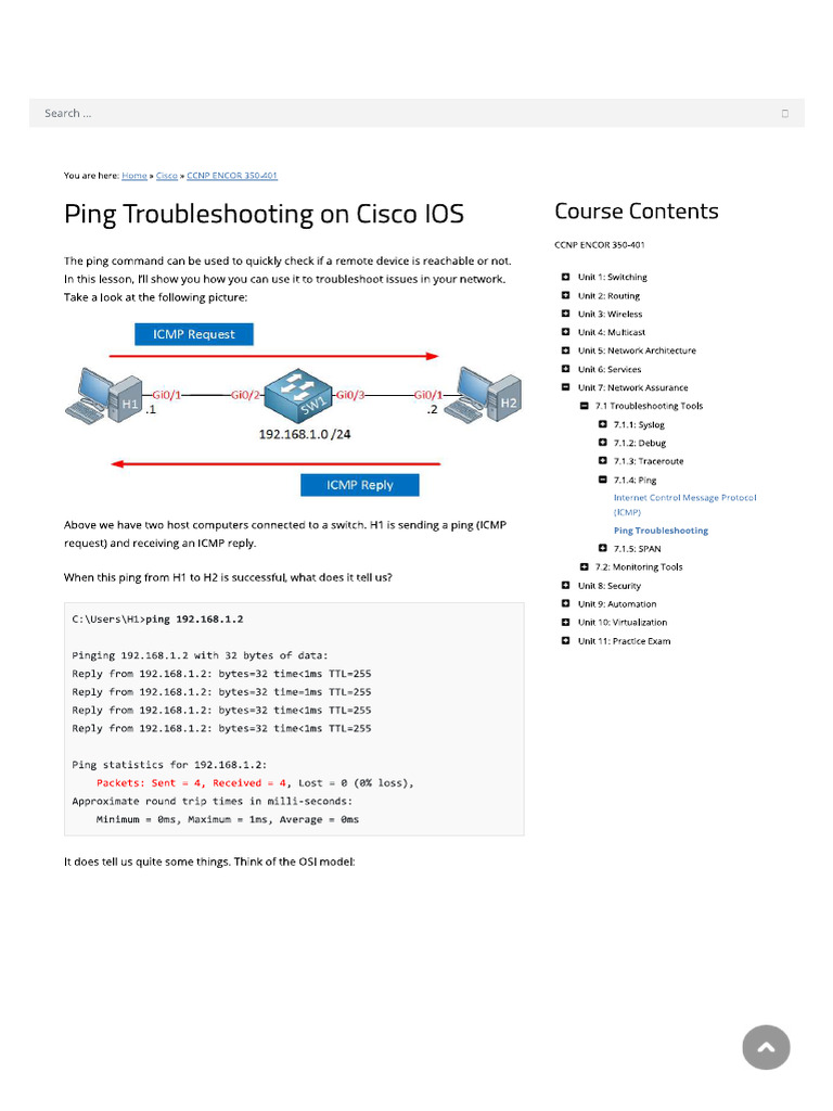 Ping Troubleshooting On Cisco IOS | PDF
