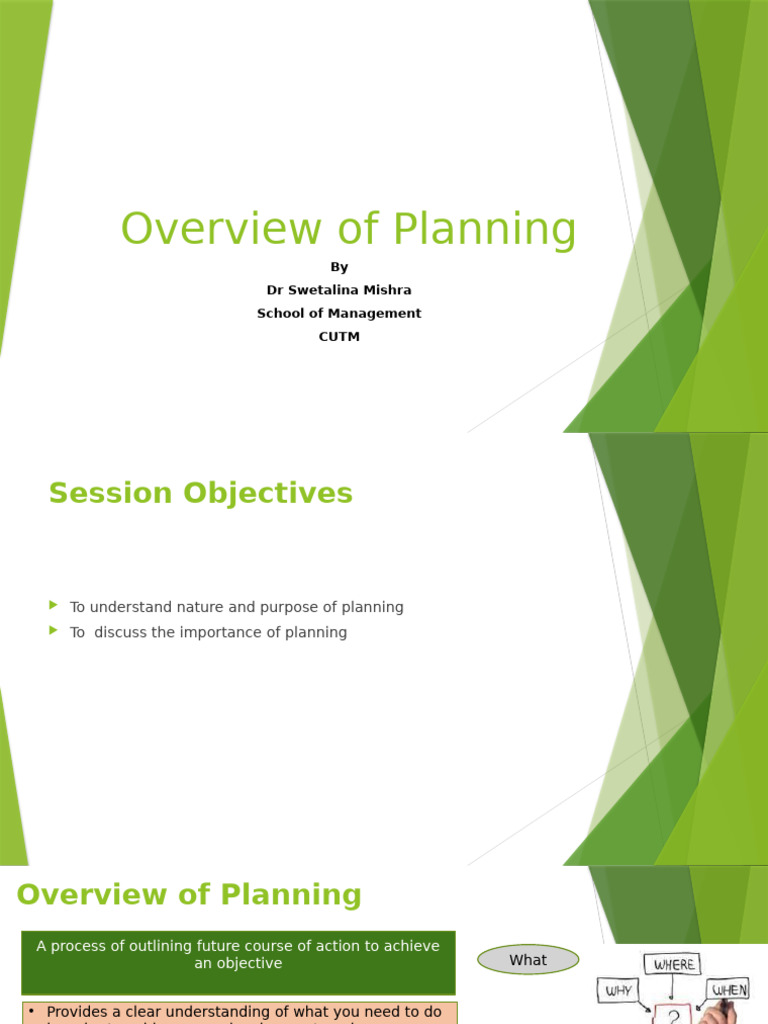 Overview of Planning | PDF | Planning | Strategic Planning
