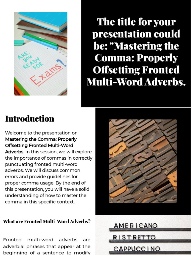 Mastering Commas for Multi-Word Adverbs | PDF