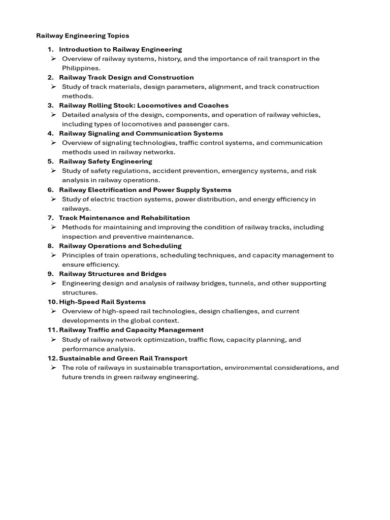 Key Topics in Railway Engineering | PDF